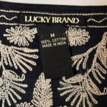 Lucky Brand  Black Embroidered Boho Folk Cotton Tunic Tie Waist Medium Photo 2