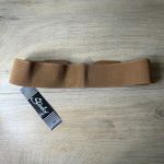Slinky Brand Slinky Belt Knit Brown Cinch Wide Elastic Bronze Metallic Buckle Glam One Size Photo 3