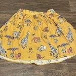 Modcloth Mini Skater Safari Animal Skirt Mustard Yellow White Black Pink Size M Photo 1