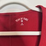 Year Of Ours  Red Long Sleeve Bow Tie Front Shirt Size Medium Photo 1