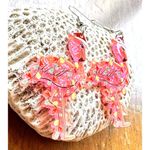 Christmas Flamingo Earrings New Santa Hat Holiday Lights Glitter Accents… Pink Photo 8