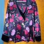 Halston Floral Satin Lounge Set Black Size M Photo 1