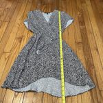 Maje  Asymmetric Black White Animal Print Faux Wrap‎ Ruffle Romela Dress Size 34 Photo 9