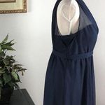 David's Bridal  Bridesmaid Dress size 12 Blue One Shoulder Lined Photo 6