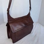 Fossil Vintage  Sasha Dark Brown Leather Crossbody Saddle Bag Double Sided Purse Photo 2