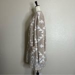 Frye  Beige Cream Geometric Pattern Open Front Long Sweater Cardigan, Size XL Photo 5