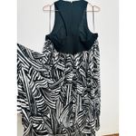 TOCCIN Black White Printed Trapeze High Low Sleeveless Maxi Dress size 20 Photo 10