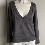 Roxy faux-wrap gray long sleeve V-neck Photo 0