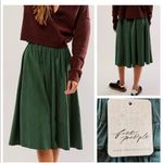 Free People We The Free Womens Corduroy Full Skirt Size M Boho Casual Preppy Photo 1