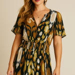 Anthropologie Somerset Romper In Ikat Print Bronze Size XS NWT Photo 0