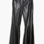 NWT MOTHER The Super Cha Cha Prep Heel Faux Leather Flare Leg Pants Black 23 Photo 2