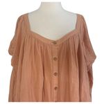 Free People  So Fresh Tunic Oversized Top Puff Sleeve Button Down Dress Sz M NEW Photo 4