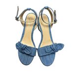 Draper James x M.Gemi Risata Chambray Bow Sandals Womens Shoes Blue EU 37.5 Size 6.5 Photo 3