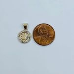 10k solid gold pendant Virgin Mary small charm Photo 2