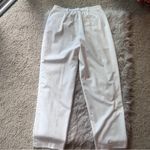 Ivory Pleated High Waist Straight Trousers White Size M Photo 14