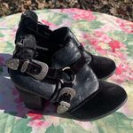 Gimmicks by BKE Vintage Gimmicks Black Velvet & Sequins Heeled Booties Size 7 Photo 2