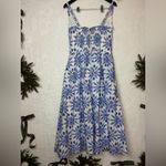 Hill House  100% Cotton Romantic Clean Juliana Blue Shell Mosaic Dress SZ Large Photo 8