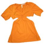 And Now This Orange Cut-Put Bohemian Gauze Mini Dress Photo 0