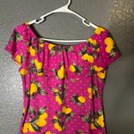 Women’s Lemon Print Off Shoulder Ruffle Peasant Top Pink Polka Dot XL Photo 3