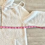 No Boundaries Cream Hooded Quarter Zip Fuzzy Sherpa Sweater Hoodie Size Medium Photo 5