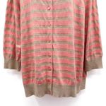 Talbots  Metallic Striped Button Front Cardigan Sweater Top Plus Size 2X Pink Photo 3