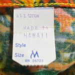 Vintage 70s Hawaiian Painted Sundress Boatneck Round Hem Cotton Medium/ Large Yellow Photo 7