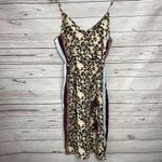 Miken Leopard Print Side Stripe Cover Up Midi Dress Tassel Belt Size XS New Brown Photo 1