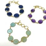 Sterling Silver  bracelets, 18K gold overlay and semiprecious stones Photo 4