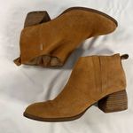Toms Leilani Brown Suede Zipper Heeled Ankle Booties Women Size 7.5 Dress Boots Photo 0