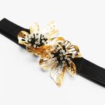 ZARA 😍 🌺😍  Gold Flower Velvet Choker - NWT Photo 3