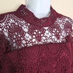 Lane Bryant Mock-Neck Illusion Lace Peplum Blouse Top Size 18 Photo 3