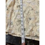 Bridgetown Collection XL Beige 100% Silk Printed Short Sleeve Button Photo 4