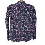 Gap Women's Small Floral Button Up The Fitted Boyfriend Shirt Navy Cotton Photo 1