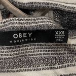 Obey Strappy Bralette XXS Gray Striped Crop Top Festival Boho Lounge Photo 2