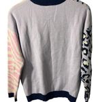 THML  Too Wild Colorblock Mixed Print Sweater Size small. Pink Lavender zebra Photo 1