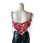 Free People NWOT  TIE FRONT FLORAL BANDANA INSPIRED CROP TOP LARGE Photo 3