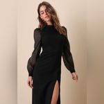 Lulus LULU’S Seeking Sophistication Black Backless Balloon Sleeve Maxi Dress Photo 2