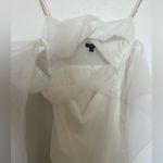 The Bar  Jean Twisted Semi-Sheer White Silk Mini Dress Women’s Size 2 Photo 5