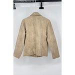 Mossimo Tan Women's Genuine Leather Animal Print Jacket Long‎ Sleeve Size Medium Photo 4