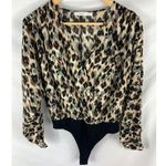 Lush Clothing Lush Animal Print V Neck Bodysuit Size Medium Photo 0
