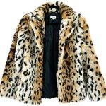 superdown Faux Fur Animal Print Open Oversized Coat Sz XS Photo 0