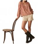 Faherty  Annalise NWT Blouse Top Organic Cotton Sunset Gingham Plaid Small Photo 3