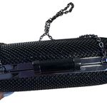 Jessica McClintock Vintage Hard Case Black Bead Mesh Small Clutch Shoulder Bag Photo 5