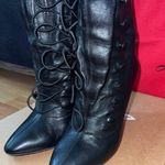 Christian Louboutin French Tutu Button Black Leather Booties Size 36, US 6, USED Photo 4