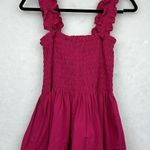 Lea & Viola Smocked Tank In Pink Sz XS 100 cotton Peplum hem Photo 5