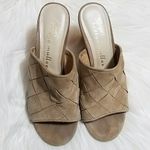 Bettye Muller  tan weave slide wedges Photo 1