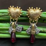 Arizona Jeans Vintage  Co. Gold-tone Heart Beaded Drop Earrings Photo 2