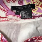 Etcetera   100% linen, Pink Paisley Print Pants- Straight -leg Trousers Photo 4