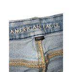 American Eagle  AE curvy mom Jean size 10 short distressed cut light wash denim Photo 3