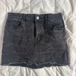 EXPRESS  Straight Mini Skirt Black Denim Photo 2